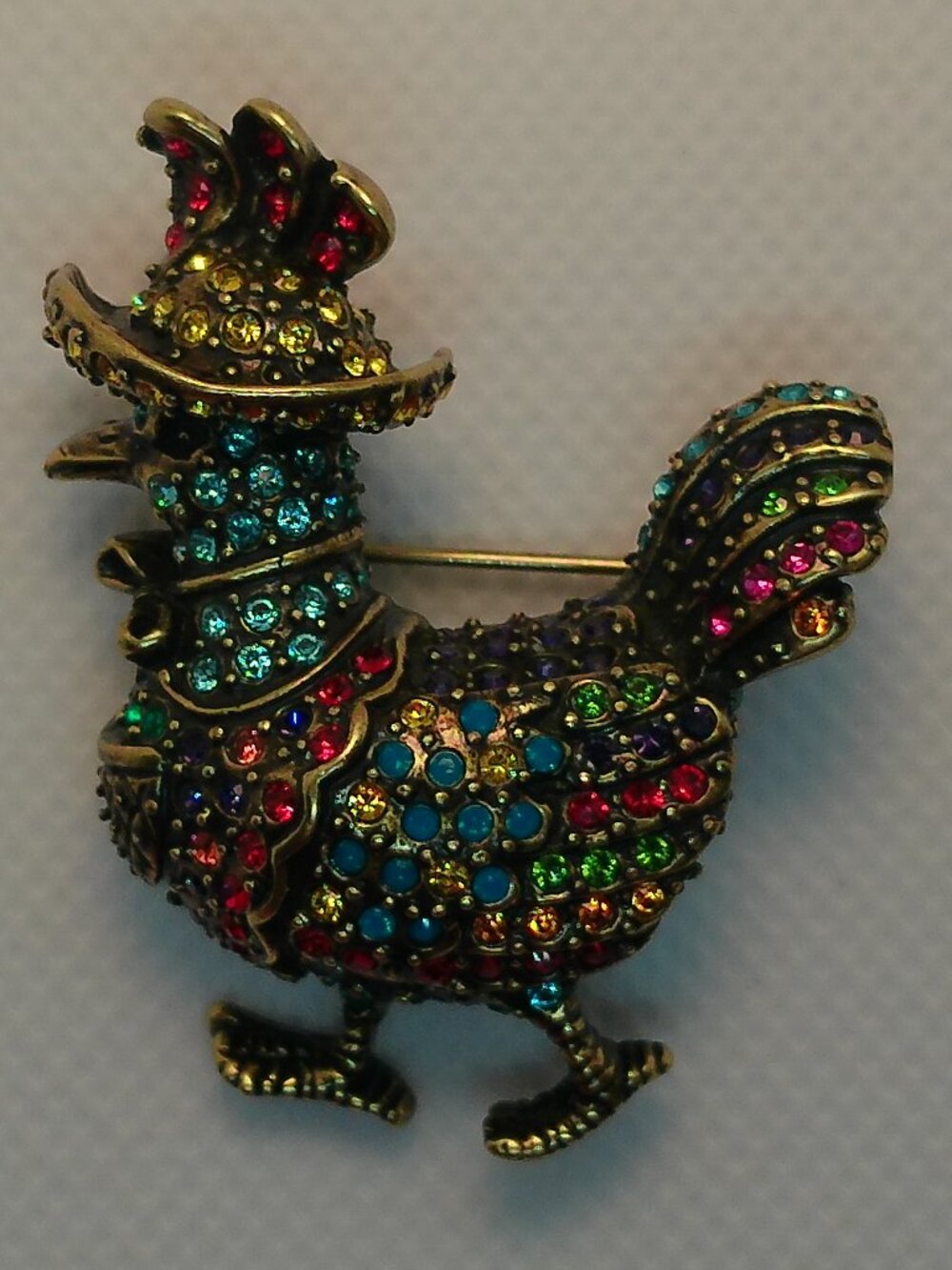 Brooch Heidi Daus Crystal FRENCH HEN Chicken Brooch